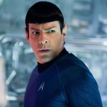 Zachary Quinto nel ruolo di Spock in un momento di Into Darkness - Star Trek