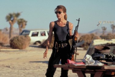 Terminator 2 - il giorno del giudizio: Linda Hamilton in una scena del film