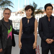 Shield of Straw: Takashi Miike, Nanako Matsushima e Takao Osawa durante il photocall del film a Cannes 2013