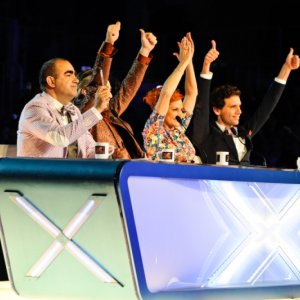 X Factor 7: Mika, Elio, Morgan e Simona Ventura, i quattro giudici dell'edizione 2013, ai casting di genova