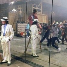 Michael Jackson con il coreografo Vince Paterson in sala prove