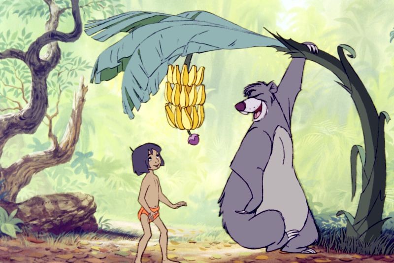 Il libro della giungla: Mowgli in cerca di banane con Baloo nella giungla i...