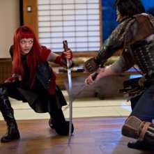 Wolverine: L'immortale, Rila Fukushima nei panni di Yukio in una scena di combattimento