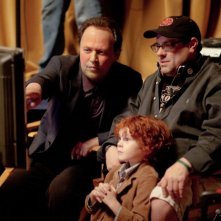 Billy Crystal sul set di Parental Guidance con il nipotino Kyle Harrison Breitkopf ed il regista Andy Fickman