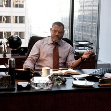 L'uomo d'acciaio: Laurence Fishburne nei panni di Perry White in una scena