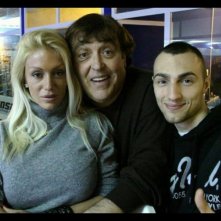 Maurizio Mattioli (al centro) durante le riprese di Rabbia in pugno