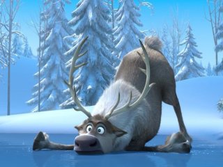 Frozen: una renna in una buffa posizione