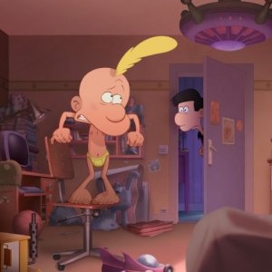 Titeuf, il film: Titeuf nella sua stanza sorpreso dal papà in una scena del film