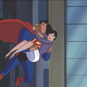 Le avventure di Superman: il protagonista e Lois Lane in una scena della serie