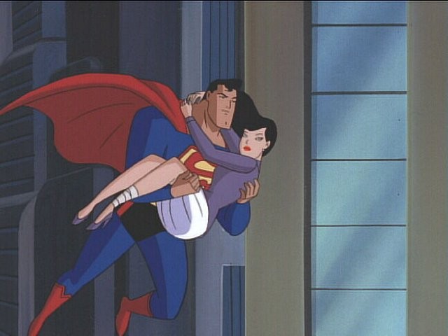 Le avventure di Superman: il protagonista e Lois Lane in una scena della serie