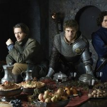 The White Queen: Max Irons, David Oakes ed Aneurin Barnard in una foto promozionale della serie