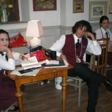 Gabriele De Luca - al centro - sul set della serie TV 'La Ladra'