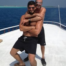 George Michael con il fidanzato Fadi Fawaz
