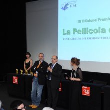 Premio La Pellicola d'Oro 2013 - Enzo De Camillis sul palco con Cloris Brosca