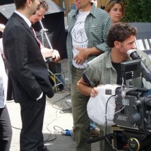 Gabriele Salvatores, Fabio Fazio, Fabio Olmi sul set degli spot Lottomatica