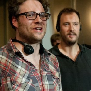 Facciamola finita: i registi Seth Rogen e Evan Goldberg sul set del film