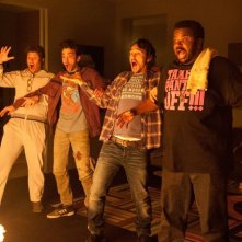 Facciamola finita: James Franco, Seth Rogen, Jay Baruchel e Craig Robinson in una scena del film