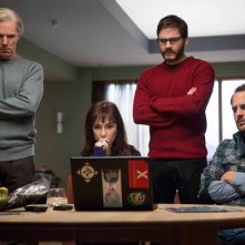 The Fifth Estate: Benedict Cumberbatch, Daniel Bruhl, Carice van Houten e Moritz Bleibtreu intorno a un computer