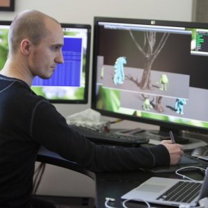 Monsters University: Davide Pesare al lavoro su una scena del film