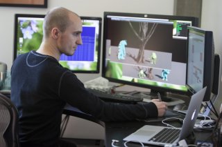 Monsters University: Davide Pesare al lavoro su una scena del film