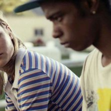 Short Term 12: Brie Larson in una scena del film con Keith Stanfield