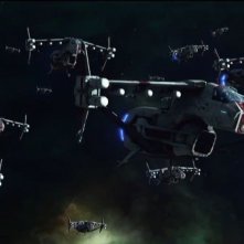 Captain Harlock: attacco aereo in  una scena del film