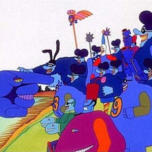 Una scena del film Yellow Submarine