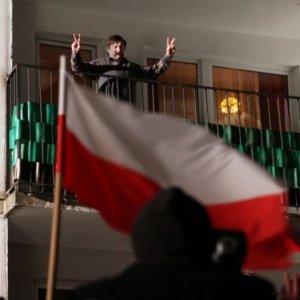 Walesa. Man of Hope: Robert Wieckiewicz è Lech Walesa in un'immagine del film