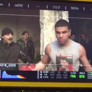 Salvatore Ruocco in una immagine dal set di Take Five di Guido Lombardi.