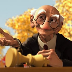 Il gioco di Geri: una scena del corto Pixar