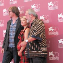 Melanie Thierry con Terry Gilliam  e David Thewlis per presentare The Zero Theorem alla Mostra di Venezia 2013