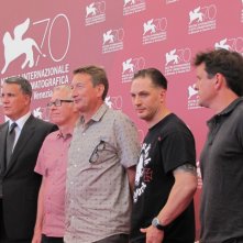 Tom Hardy e Steven Knight presentano 'Locke' alla Mostra del Cinema con Guy Heeley e Paul Webster