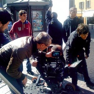 Giuseppe Lazzari impegnato sul set