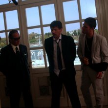 Tony Sperandeo, Lorenzo Flaherty e Salvatore Ruocco sul set de ragioniere della mafia.