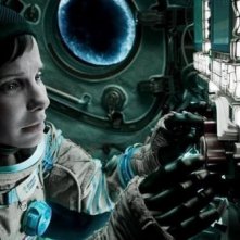 Gravity: Sandra Bullock in una scena del film fantascientifico