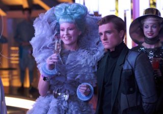 Hunger Games: la ragazza di fuoco - Brindisi per Elizabeth Banks e Josh Hutcherson