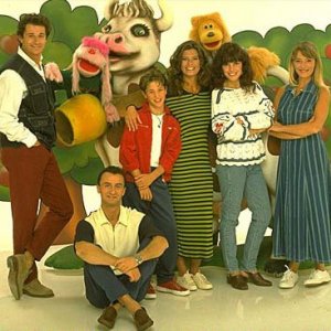 Alessandro Gobbi con gli altri conduttori di Bim Bum Bam