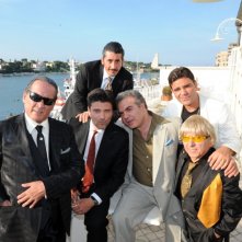 Il cast del film Il ragioniere della mafia sul set