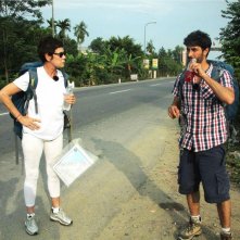 Pechino Express 2 - Corinne Clery con Angelo Costabile durante il programma.