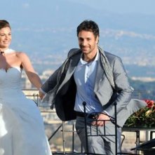 Raoul Bova e Vanessa Incontrada in una sequenza della fiction Angeli - Una storia d'amore
