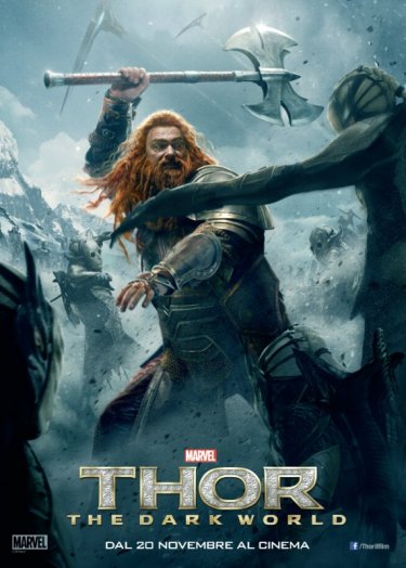 Thor: The Dark World, the Italian character poster with Ray Stevenson in the role of Volstagg, one of the Three Warriors