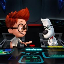 Mr. Peabody e Sherman: i due protagonisti della storia in una scena del film animato