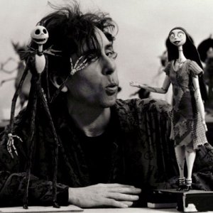 Tim Burton sul set di Nightmare Before Christmas