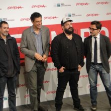 La Santa: il regista Cosimo Alemà posa con i produttori del film a Roma 2013