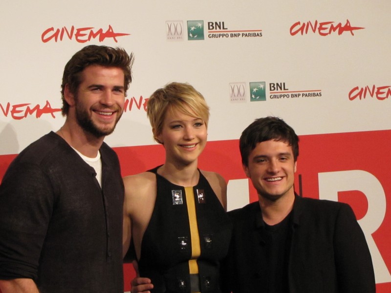 Hunger Games La Ragazza Di Fuoco Liam Hemsworth Josh Hutcherson Jennifer Lawrence Al Festival Di Rom 292086