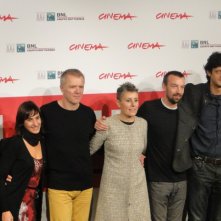 Roma 2013: Alberto Fasulo e Branko Zavrsan posano con la produttrice e lo staff al photocall del film Tir