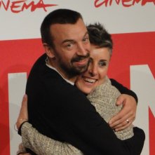 Roma 2013: il regista Alberto Fasulo con la produttrice, e moglie, al photocall del film Tir