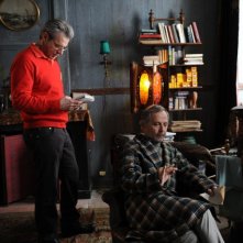 Fabrice Luchini insieme a Lambert Wilson in una scena del film Molière in bicicletta