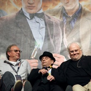Sylvester McCoy, Peter Davison e Colin Baker alla Doctor Who Official 50th Celebration
