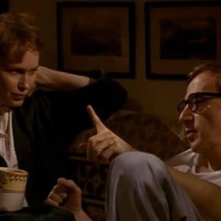 Mia Farrow e Woody Allen in una scena di Mariti e mogli